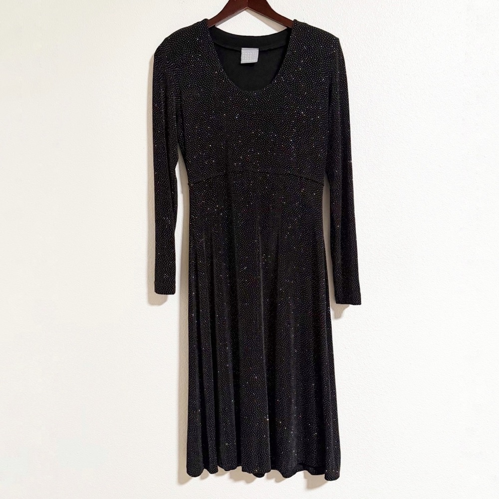 Vintage Rabbit Rabbit Rabbit Glitter Polka Dot Midi Dress